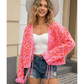 Madonna Bow Front Ruffled Cuff Leopard Cardigan - 3 Colors