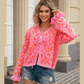 Madonna Bow Front Ruffled Cuff Leopard Cardigan - 3 Colors