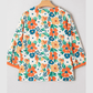 RTS Dodie Orange Frilled V Neck Floral Print Bracelet Sleeve Blouse