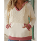 RTS Contrast Trim Crochet Knit Patchwork Exposed Seam Hoodie