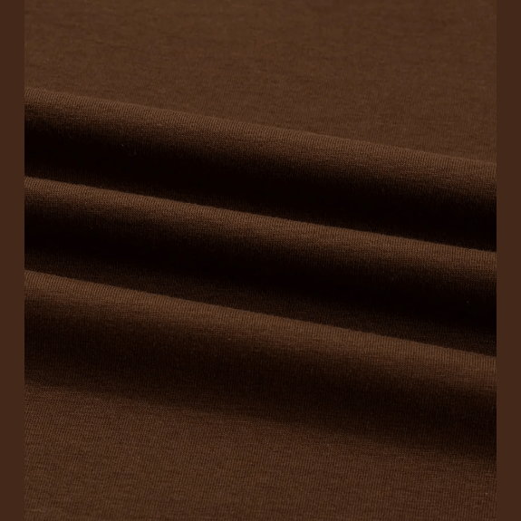 Audrina Dark Brown Varsity Striped Accent Contrast Crew Neck Long Sleeve T Shirt