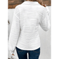 Dharma White Solid Color Textured Zip V Neck Pullover Sweatshirt