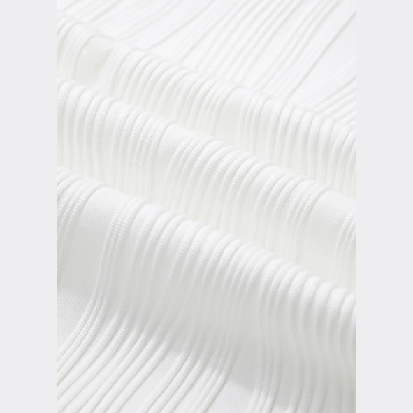 Dharma White Solid Color Textured Zip V Neck Pullover Sweatshirt