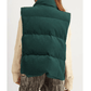 Karlene Green Corduroy Stand Neck Zipped Puffer Vest