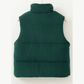 Karlene Green Corduroy Stand Neck Zipped Puffer Vest