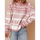 Sunnie Pink Abstract Print Pullover Sweater