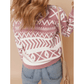 Sunnie Pink Abstract Print Pullover Sweater