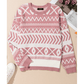 Sunnie Pink Abstract Print Pullover Sweater