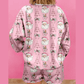 Santa Print Pink 2pcs Lounge Short Set