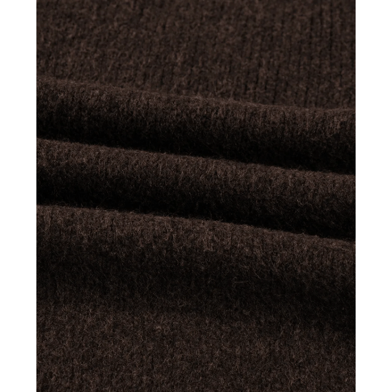 Evonne Chicory Coffee Heart Metal Button V Neck Cardigan