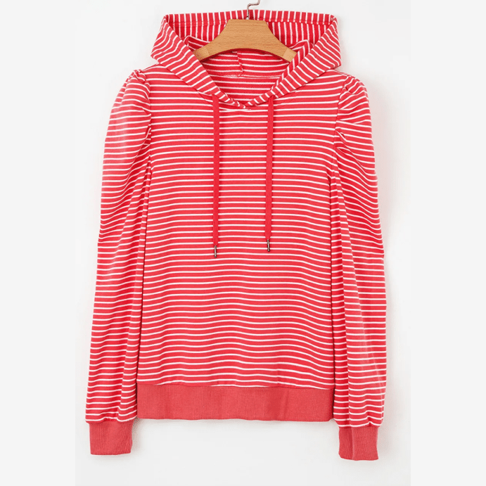 RTS Stripe Puff Sleeve Stripe Hoodie
