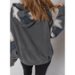 Amarose Grey Star Patchwork Contrast Stitching Mineral Wash Kangaroo Pocket Vintage Hoodie