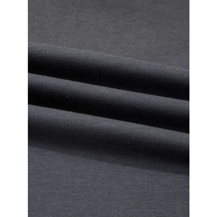 Amarose Grey Star Patchwork Contrast Stitching Mineral Wash Kangaroo Pocket Vintage Hoodie