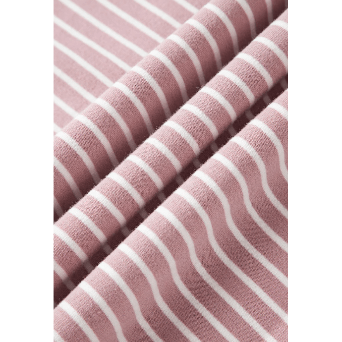 Korie Purple Stripe Thumbhole Side Slits Drop Shoulder Loose Fit Hoodie