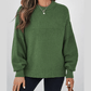 Zoel Vineyard Green Mixed Textured Knitted Crew Neck Sweater