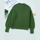 Zoel Vineyard Green Mixed Textured Knitted Crew Neck Sweater