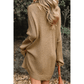 Eva Pale Khaki Oversize Drop Shoulder Slouchy Sweater Dress