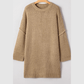 Eva Pale Khaki Oversize Drop Shoulder Slouchy Sweater Dress