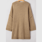 Eva Pale Khaki Oversize Drop Shoulder Slouchy Sweater Dress