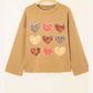 Janelle Plaid Floral Heart Stitched Exposed Seam Mineral Wash Sweatshirt
