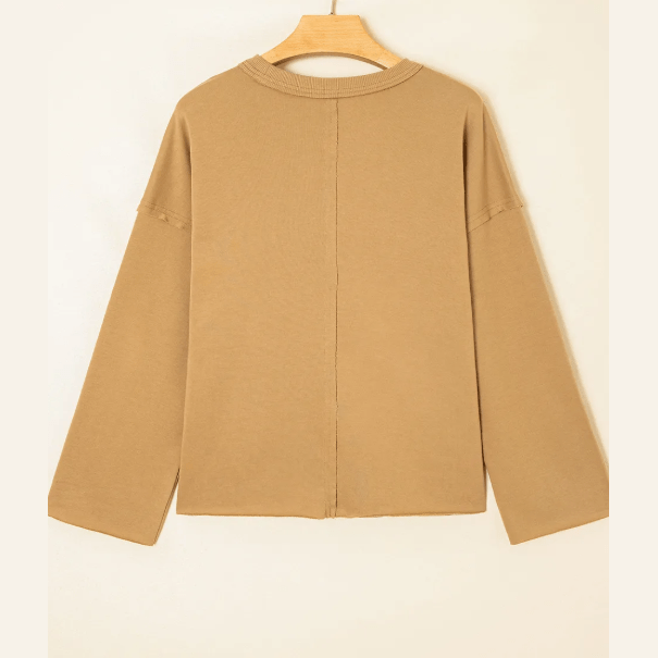 Janelle Plaid Floral Heart Stitched Exposed Seam Mineral Wash Sweatshirt