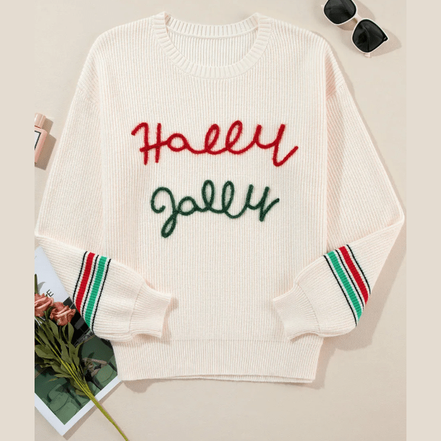 Tinsel Holly Jolly Graphic Classic Sweater