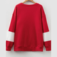 Genevieve Fiery Red Colorblock Drop Shoulder Baggy Sweatshirt