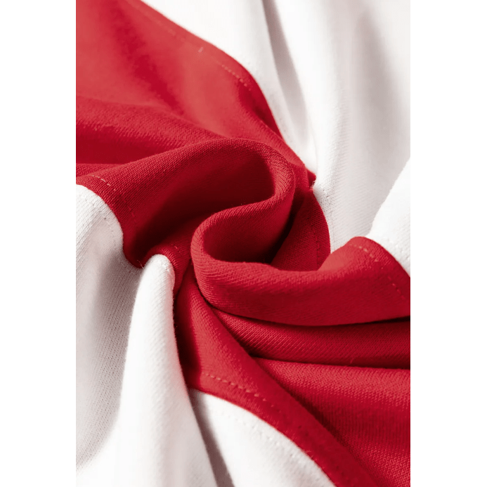 Genevieve Fiery Red Colorblock Drop Shoulder Baggy Sweatshirt