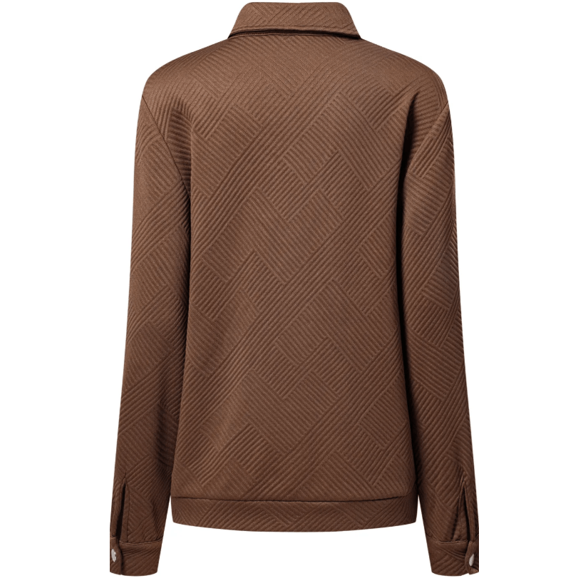 Jacqueline Brown Zip Up Button Flap Pocket Shirt Collar Jackets