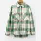 Green Christmas Plaid Casual Flannel Shacket