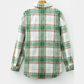 Green Christmas Plaid Casual Flannel Shacket