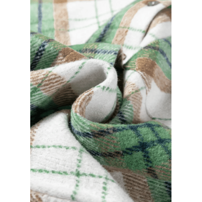 Green Christmas Plaid Casual Flannel Shacket