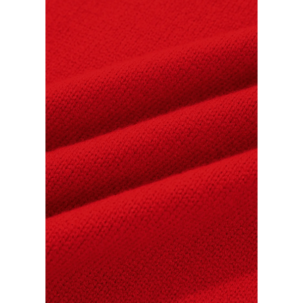 Fiery Red Merry Snowflake Pattern Christmas Turtleneck Sweater