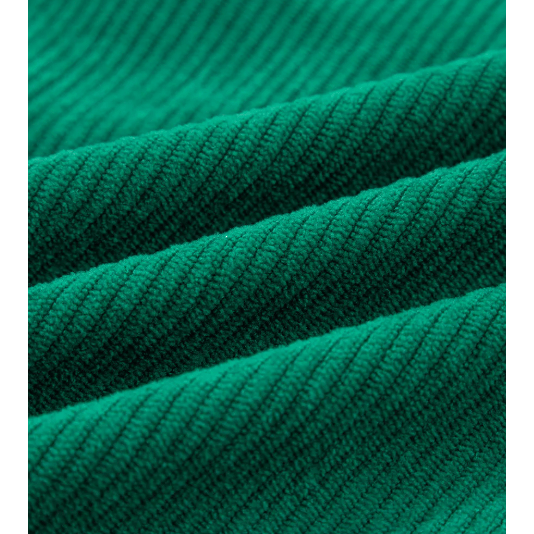 Dark Green Merry Little Thing Corded Letter Graphic Ribbed Loose Sweatshirt