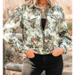 Vivian Floral Print Zip Up Contrast Collared Jacket
