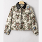 Vivian Floral Print Zip Up Contrast Collared Jacket