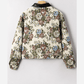 Vivian Floral Print Zip Up Contrast Collared Jacket