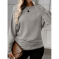 Chrystal Grey Extended Cuffs Long Sleeve Top
