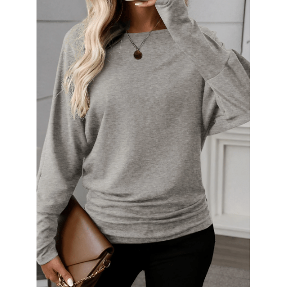 Chrystal Grey Extended Cuffs Long Sleeve Top