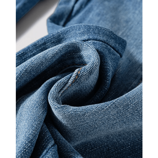 Haddie Sail Blue High Waist Button Fly Seamed Raw Hem Flare Jeans