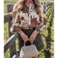 Emerson Brown Floral Print Button Down Poet Sleeve Shirt