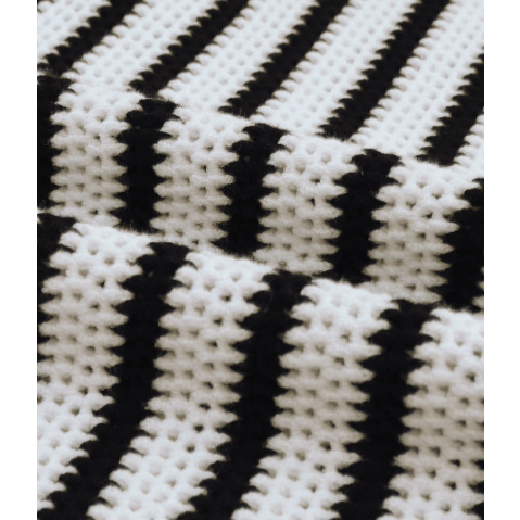 Jodie Black Striped Knit Split Hem Baggy Sweater