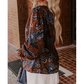 Kris Floral Print Smocked Cuffs Shift Blouse