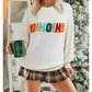 White HOHOHO MERRY CHRISTMAS Chenille Graphic Drop Shoulder Holiday Sweater