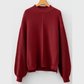 Innes Red Dahlia Front Seam Drop Shoulder Loose Sweater