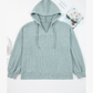 Cossette Aqua Ribbed Drop Shoulder Knit Hoodie