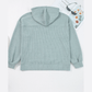 Cossette Aqua Ribbed Drop Shoulder Knit Hoodie