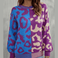Lenaya Leopard Lines Colorblock Knit Sweater - 3 Colors