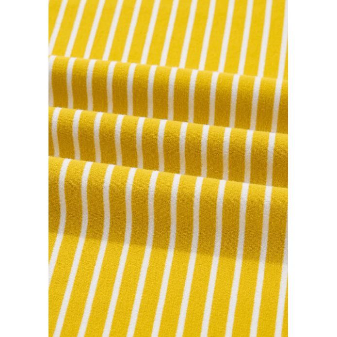 Lou Lou Yellow Stripe Striped Contrast Floral Sleeve Patchwork Plus Size Loose Top