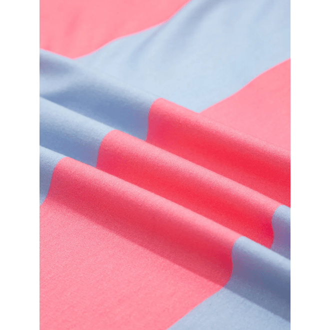 Shonda Blue Stripe Colorblock Patchwork Zip Up Plus Size Pullover